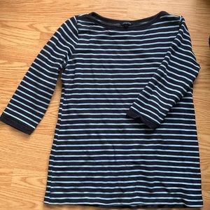 Lands End navy heathered boatneck top